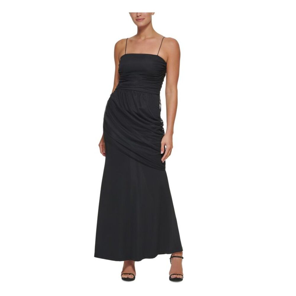 NWT DKNY Womens Black Lined Sleeveless Strapless Maxi Formal Gown Dress 8
